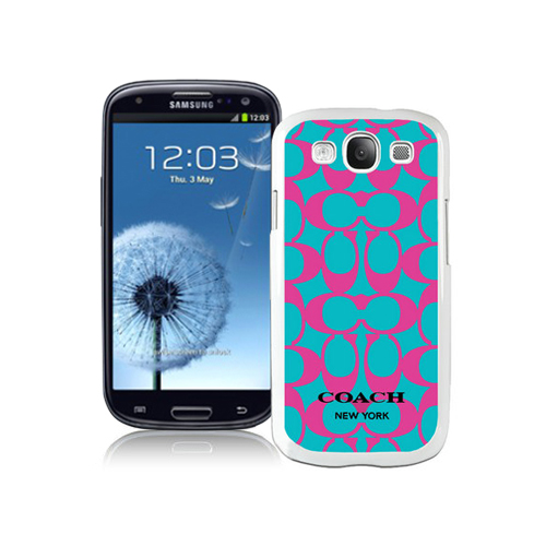 Coach Big Logo Fuchsia Blue Samsung Galaxy S3 9300 CAO | Women - Click Image to Close